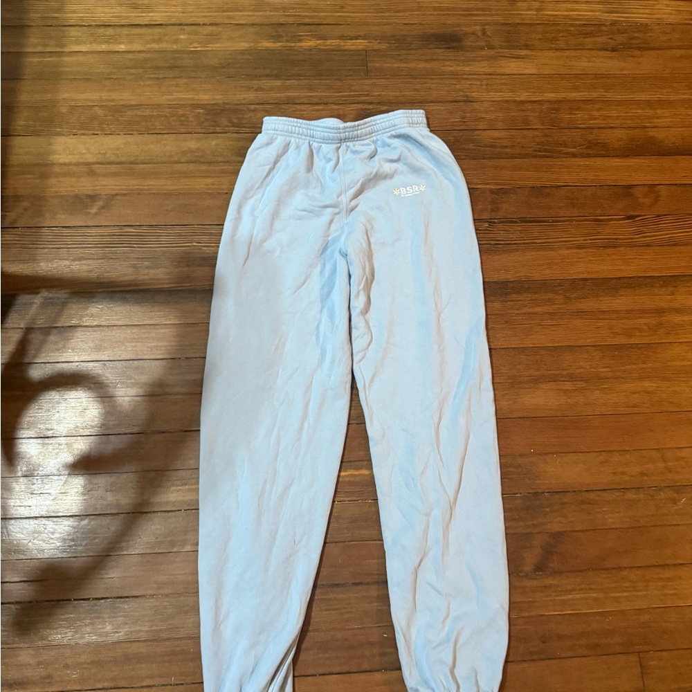 Blue Sweatpants Elastic Waistband Jogger Style